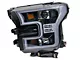 Light Bar DRL Projector Headlights; Jet Black Housing; Clear Lens (15-17 F-150 w/ Factory Halogen Headlights)