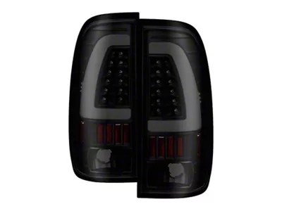 Light Bar LED Tail Lights; Black Housing; Smoked Lens (97-03 F-150 Styleside Regular Cab, SuperCab)