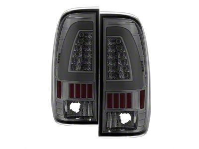 Light Bar LED Tail Lights; Chrome Housing; Smoked Lens (97-03 F-150 Styleside Regular Cab, SuperCab)