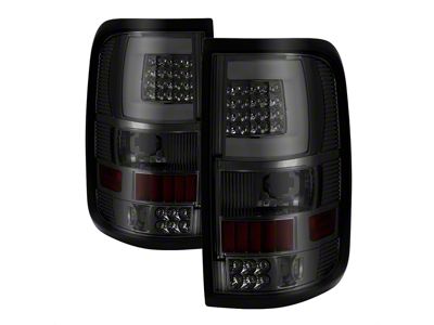 Light Bar Version 3 LED Tail Lights; Chrome Housing; Smoked Lens (04-08 F-150 Styleside)