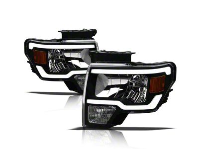 LM Series Headlights; Black Housing; Clear Lens (09-14 F-150 w/ Factory Halogen Headlights)