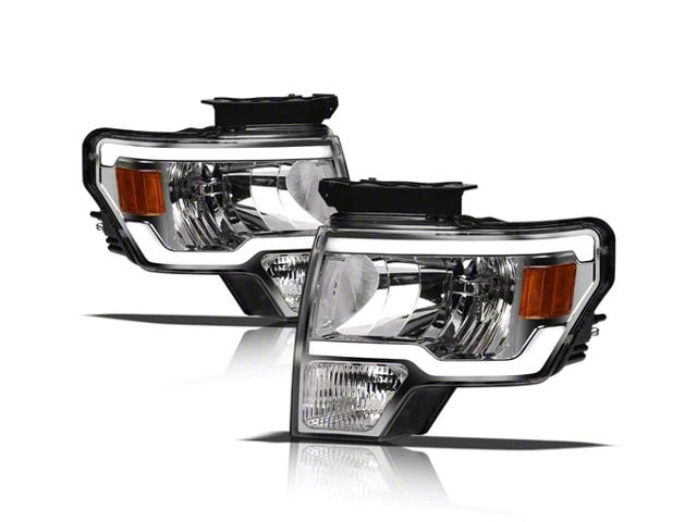 LM Series Headlights; Chrome Housing; Clear Lens (09-14 F-150 w/ Factory Halogen Headlights)