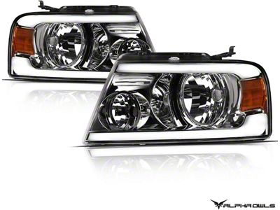 LM Series Headlights; Chrome Housing; Clear Lens (04-08 F-150)
