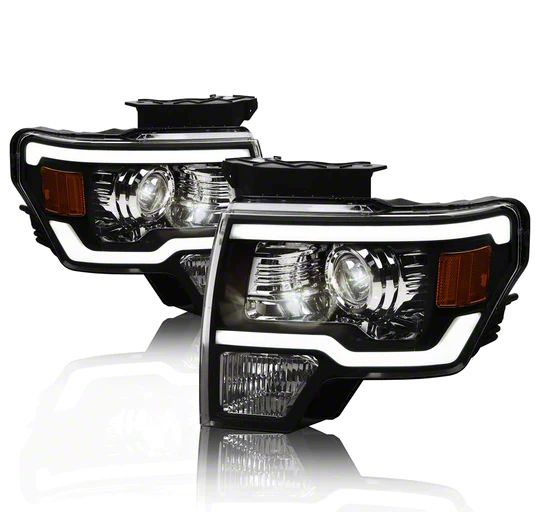 LMP Series Projector Headlights; Black Housing; Clear Lens (09-14 F-150 w/ Factory Halogen Headlights)