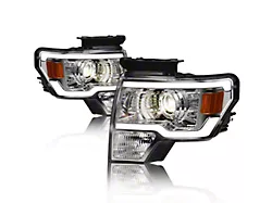 LMP Series Projector Headlights; Chrome Housing; Clear Lens (09-14 F-150 w/ Factory Halogen Headlights)