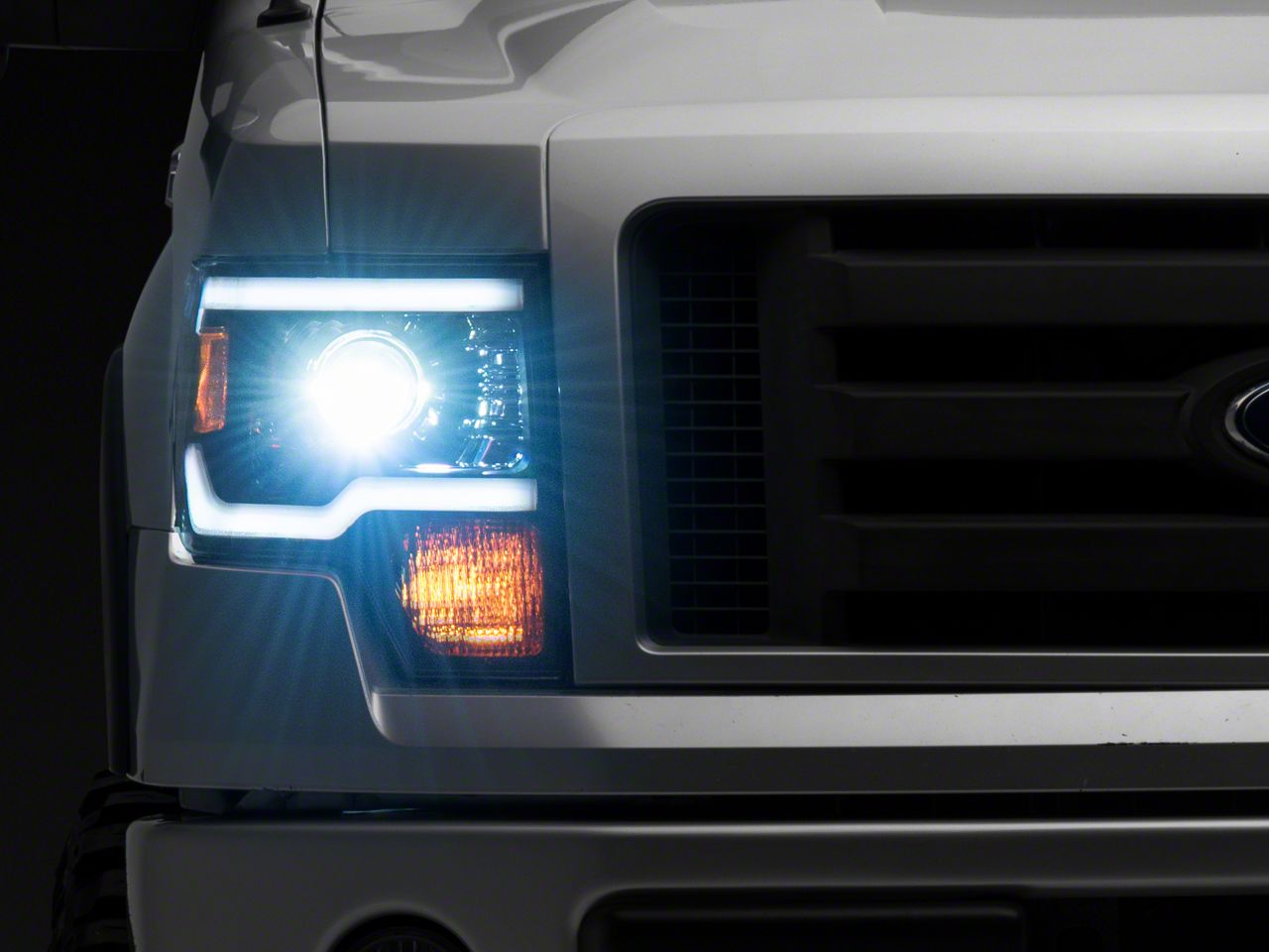 LMX Series LED Projector Headlights; Black Housing; Clear Lens (09-14 F-150 w/ Factory Halogen Headlights)