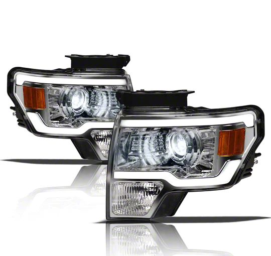 LMX Series LED Projector Headlights; Chrome Housing; Clear Lens (09-14 F-150 w/ Factory Halogen Headlights)