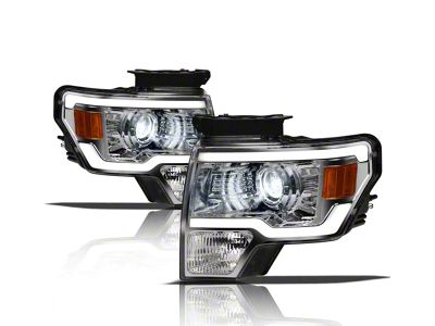 LMX Series LED Projector Headlights; Chrome Housing; Clear Lens (09-14 F-150 w/ Factory Halogen Headlights)