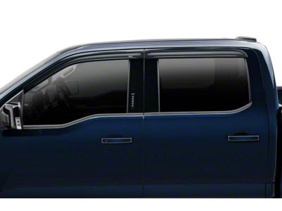 Low Profile Ventvisor Window Deflectors; Front and Rear; Dark Smoke (15-25 F-150 SuperCrew)