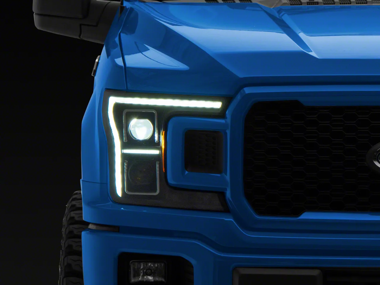 AlphaRex LUXX-Series 14th Gen G2 Style LED Projector Headlights; Black Housing; Clear Lens (18-20 F-150 w/ Factory Halogen Headlights)