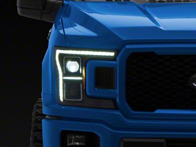 AlphaRex LUXX-Series 14th Gen G2 Style LED Projector Headlights; Black Housing; Clear Lens (18-20 F-150 w/ Factory Halogen Headlights)