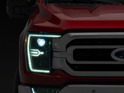 AlphaRex LUXX-Series LED Projector Headlights; Alpha Black Housing; Clear Lens (21-23 F-150 w/ Factory Halogen Headlights)