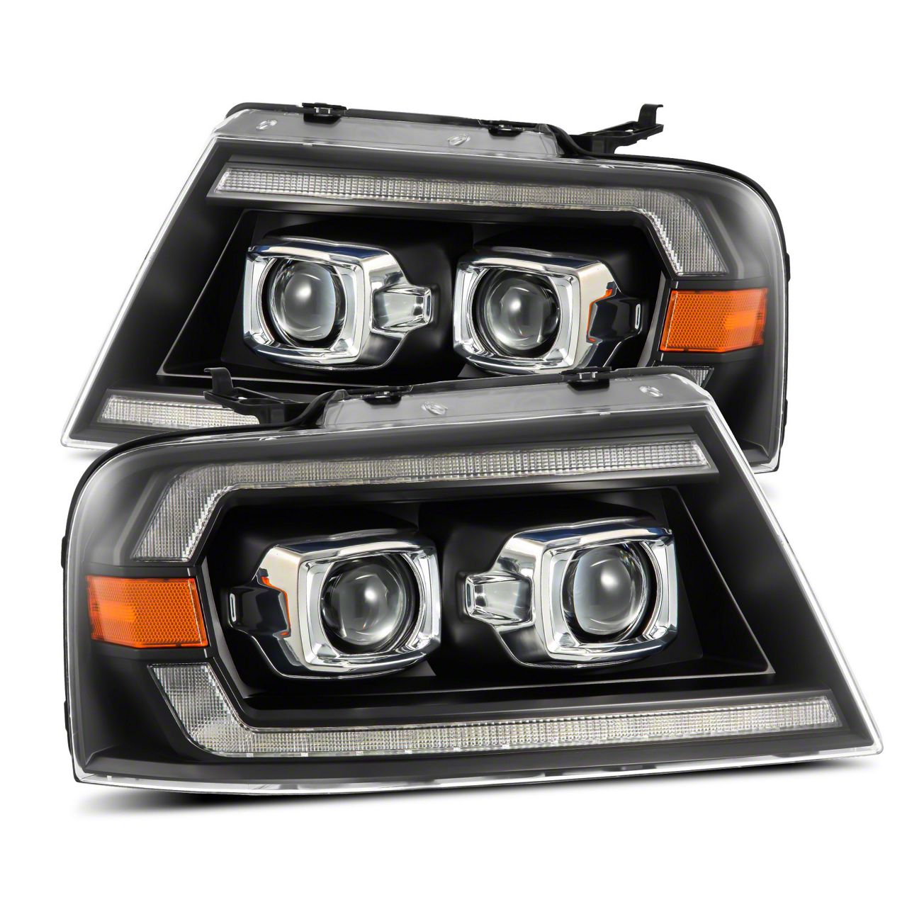 AlphaRex LUXX-Series LED Projector Headlights; Black Housing; Clear Lens (04-08 F-150)