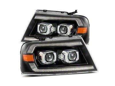 AlphaRex LUXX-Series LED Projector Headlights; Black Housing; Clear Lens (04-08 F-150)