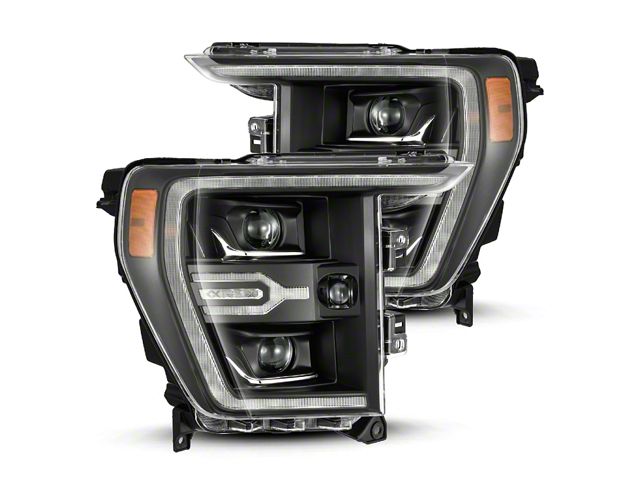 AlphaRex LUXX-Series LED Projector Headlights; Black Housing; Clear Lens (21-23 F-150 w/ Factory LED Projector Headlights)