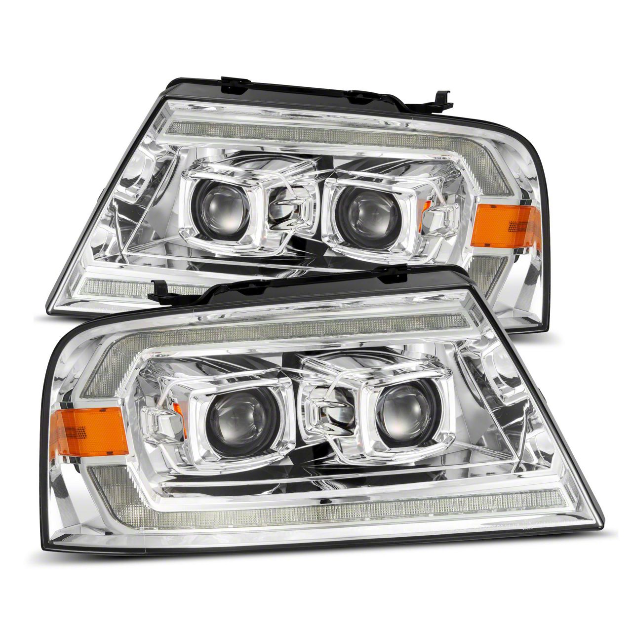 AlphaRex LUXX-Series LED Projector Headlights; Chrome Housing; Clear Lens (04-08 F-150)