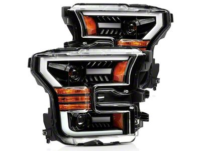 AlphaRex LUXX-Series LED Projector Headlights; Jet Black Housing; Clear Lens (17-20 F-150 Raptor)