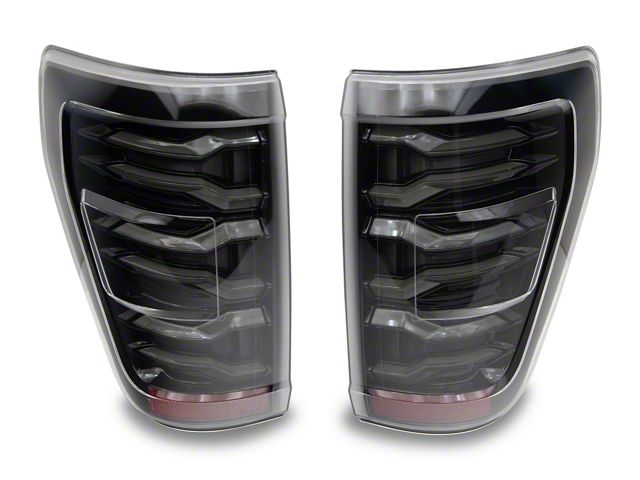 AlphaRex LUXX-Series LED Tail Lights; Alpha Black Housing; Smoked Lens (21-23 F-150 w/ Non-BLIS Tail Lights)