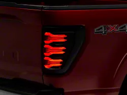 AlphaRex LUXX-Series LED Tail Lights; Black/Red Housing; Smoked Lens (21-23 F-150 w/ Factory Halogen Non-BLIS Tail Lights)