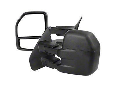 Manual Adjustable Towing Mirrors; Textured Black (04-14 F-150)