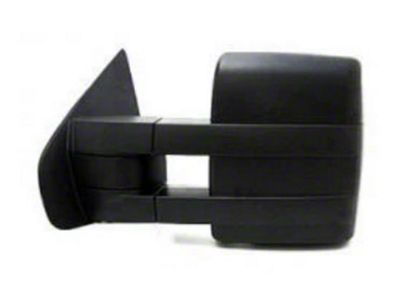 Replacement Manual Extended Power Heated Towing Mirror; Driver Side (11-12 F-150)