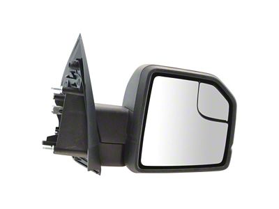 Manual Folding Mirror with Spotter Glass; Textured Black; Passenger Side (15-19 F-150 w/o Memory, 360-Degree Camera, Marker Light & Spotlight)