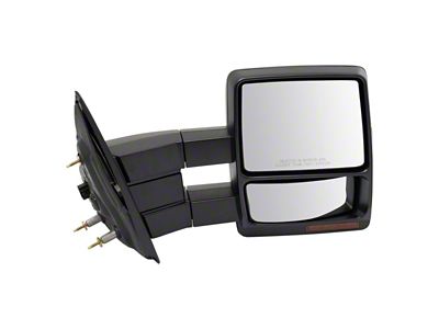 Manual Folding Mirror; Textured Black; Driver Side (07-14 F-150 w/o Marker Light & Temperature Sensor)
