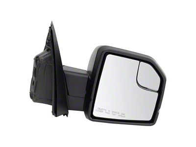 Manual Heated Side Mirror with Puddle Light; Textured Black; Passenger Side (19-20 F-150 w/o 360 Degree Camera)