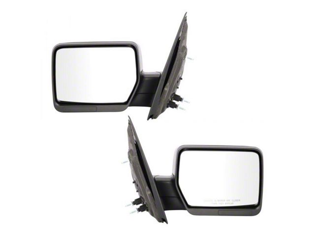 Manual Mirrors with Spotter Glass; Textured Black (04-14 F-150)