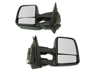Manual Towing Mirrors; Textured Black (15-18 F-150 w/o Temperature Sensors)