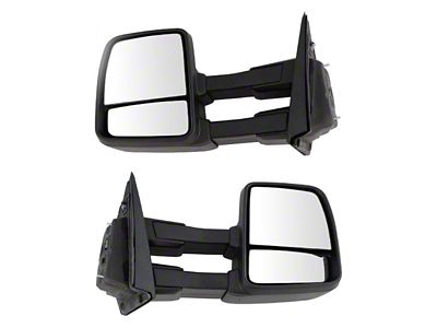 Manual Towing Mirrors; Textured Black (15-18 F-150)