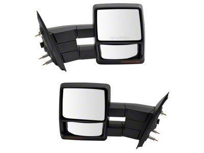 Manual Towing Mirrors; Textured Black (07-14 F-150)