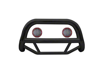 Max Bull Bar with 5.30-Inch Red Round Flood LED Lights; Black (04-24 F-150, Excluding Powerstroke & Raptor)