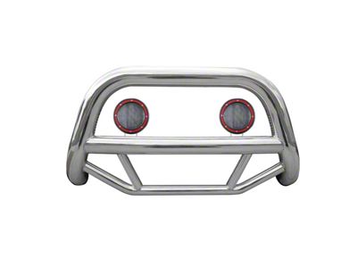 Max Bull Bar with 5.30-Inch Red Round Flood LED Lights; Stainless Steel (99-03 F-150)