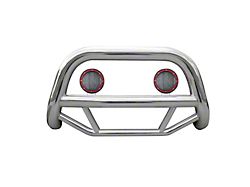 Max Bull Bar with 5.30-Inch Red Round Flood LED Lights; Stainless Steel (04-25 F-150, Excluding Powerstroke & Raptor)