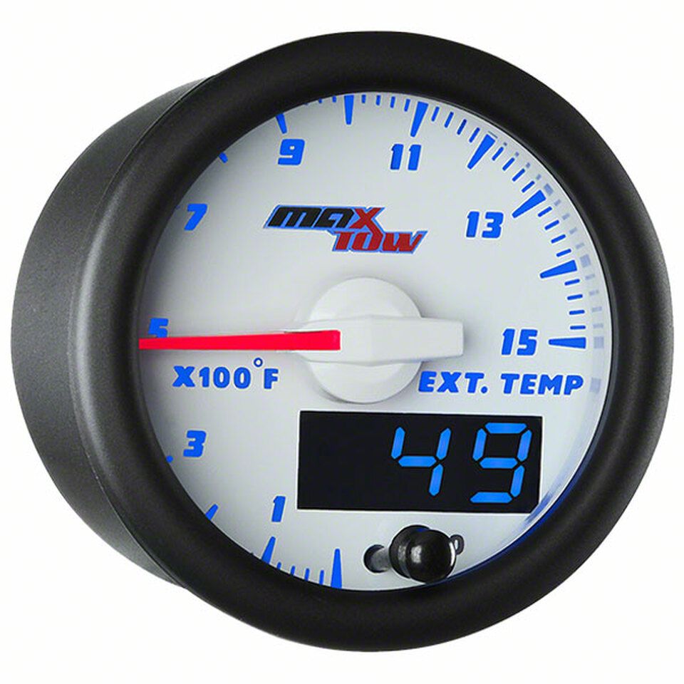 MaxTow 1500 Degree Pyrometer Exhaust Gas Temperature Gauge; White and Blue (Universal; Some Adaptation May Be Required)