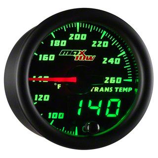 MaxTow Transmission Temperature Gauge; Black and Green (Universal; Some Adaptation May Be Required)