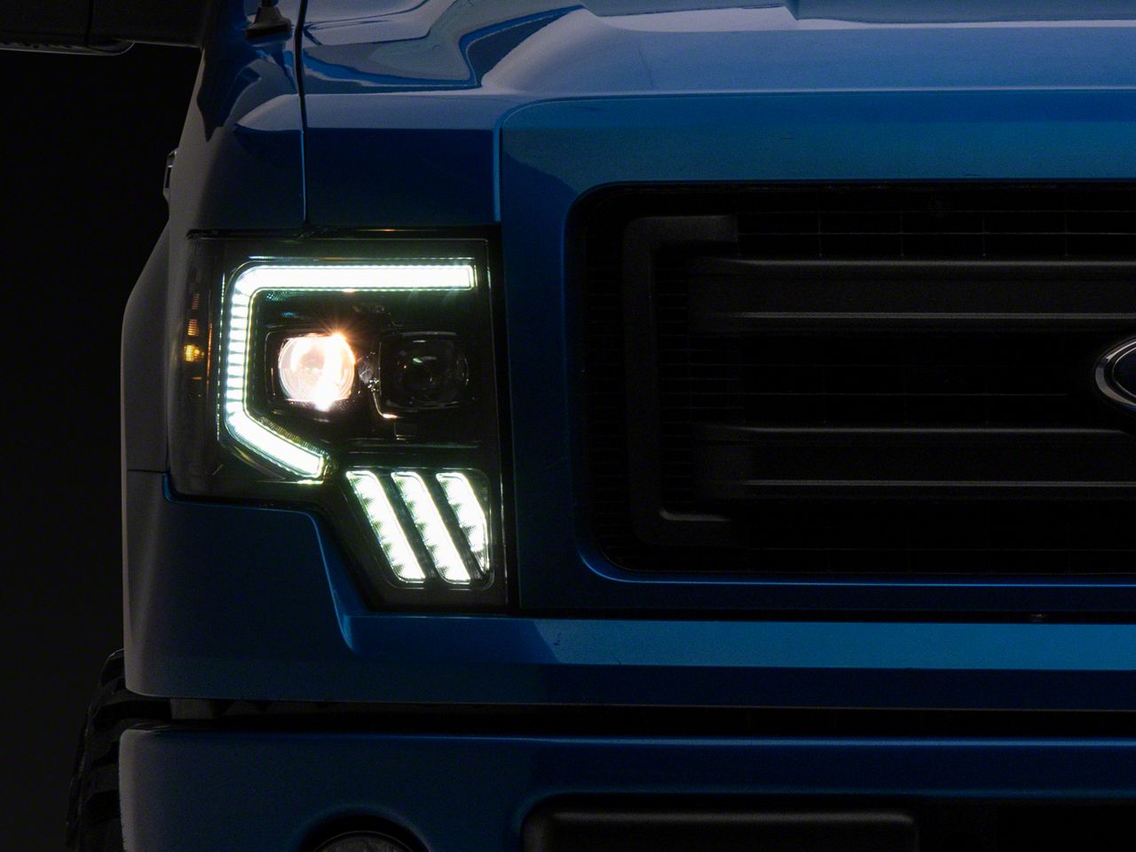 Alpharex PRO-Series Halogen Projector Headlights For 2009–2014 Ford F150 – Alpha-Black, DOT/SAE, H7 Bulbs Included