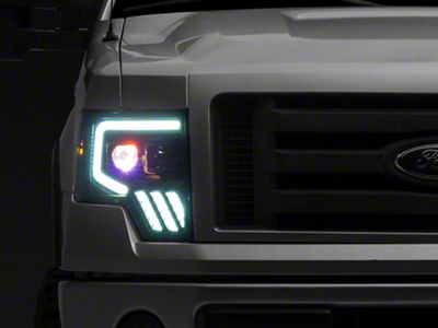 MK II PRO-Series LED Projector Headlights; Black Housing; Clear Lens (09-14 F-150)