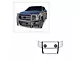 Modular Grille Guard with 5.30-Inch Black Round Flood LED Lights; Stainless Steel (15-23 F-150, Excluding PowerStroke & Raptor)