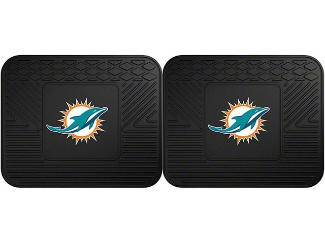 Molded Rear Floor Mats with Miami Dolphins Logo (Universal; Some Adaptation May Be Required)