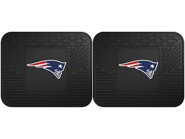 Molded Rear Floor Mats with New England Patriots Logo (Universal; Some Adaptation May Be Required)