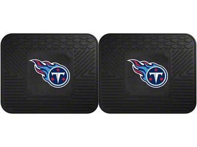 Molded Rear Floor Mats with Tennessee Titans Logo (Universal; Some Adaptation May Be Required)
