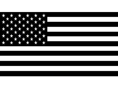 Moonroof Standard American Flag Decal; Matte Black (97-24 F-150)
