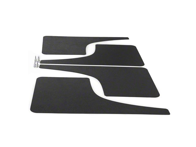 Mud Flaps; Front and Rear; Gloss Black Vinyl (21-24 F-150, Excluding Raptor)
