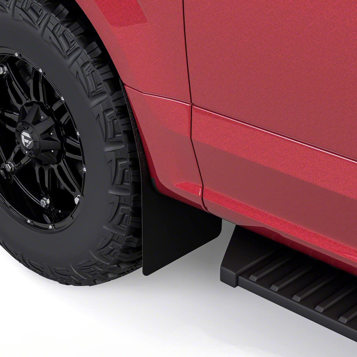 F150 Mud Flaps; Front; Textured Black (0414 F150, Excluding Raptor