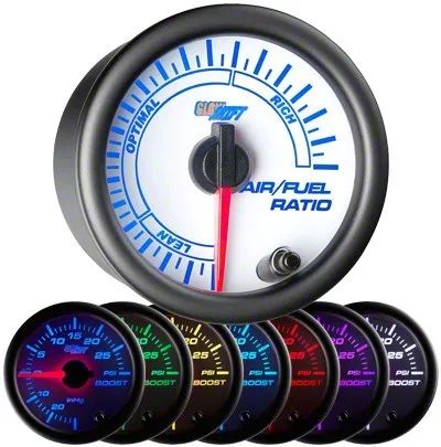 Narrowband Air/Fuel Ratio Gauge; White 7 Color (Universal; Some Adaptation May Be Required)