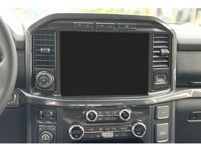 Navigation Screen Accent Trim; Domed Carbon Fiber (21-24 F-150 w/ 12-Inch Touch Screen)
