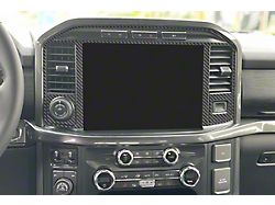 Navigation Screen Accent Trim; Raw Carbon Fiber (21-24 F-150 w/ 12-Inch Touch Screen)