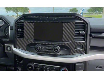 Navigation Screen Accent Trim; Raw Carbon Fiber (21-25 F-150 w/ 8-Inch Screen)